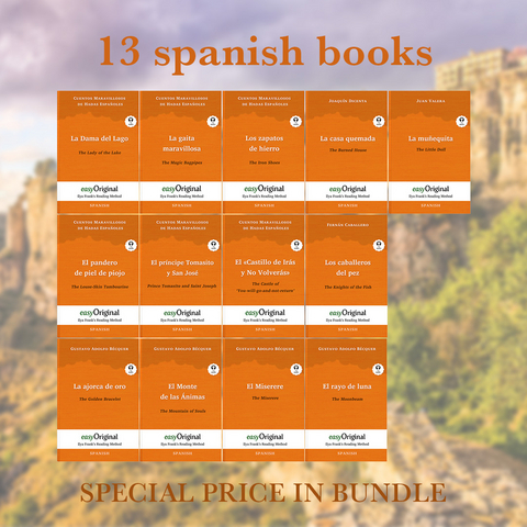 13 spanish books (books + 13 audio-CDs) - Ilya Frank&rsquo;s Reading Method - Gustavo Adolfo B&eacute;cquer, Fern&aacute;n Caballero, Joaqu&iacute;n Dicenta, Juan Valera