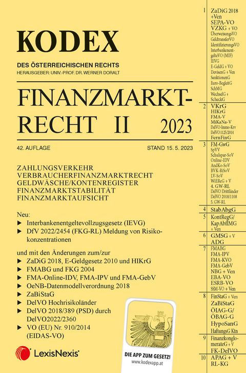 KODEX Finanzmarktrecht Band II 2023 - inkl. App - 