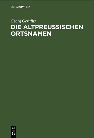 Die altpreußischen Ortsnamen
