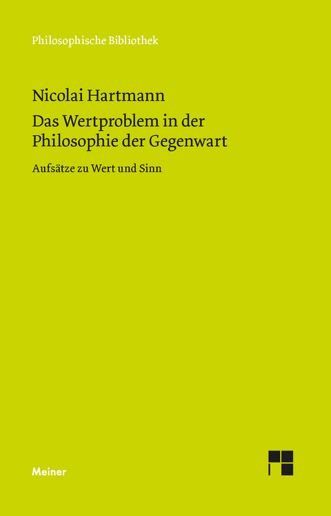 Das Wertproblem in der Philosophie der Gegenwart - Nicolai Hartmann