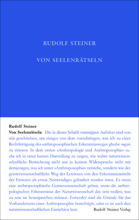 Von Seelenr&auml;tseln - Rudolf Steiner