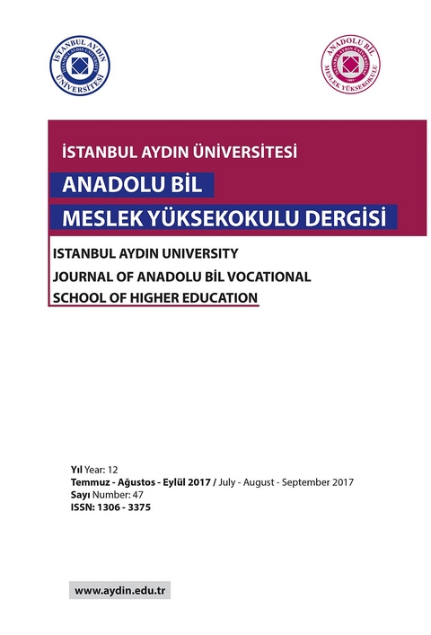 ISTANBUL AYDIN UNIVERSITY JOURNAL OF ANADOLU BIL VOCATIONAL SCHOOL OF HIGHER EDUCATION - 