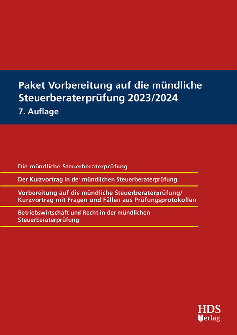 Paket Vorbereitung auf die mündliche Steuerberaterprüfung 2023/2024 - Arno Barzen, Harald Dauber, Christiane Holzner, Thomas Fränznick, Uwe Grobshäuser, Felix Hammes, Philipp Hammes, Jörg W. Hellmer, Lukas Hendricks, Andre Kaponig, Christoph Voos, Jens Kollmar, Klaus Pientka, Rolf-Rüdiger Radeisen, Sabrina Krennrich-Böhm, Anja Herzberg, Christian Michel, Christian Mirbach, Mirko Neufang, Michael Schäfer