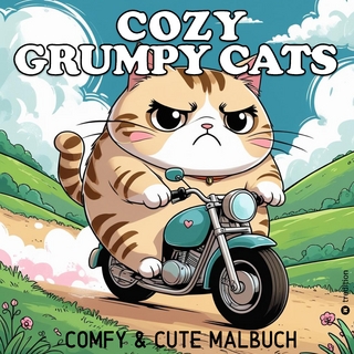Katzen Malbuch - Cozy Malbuch - Grumpy Cats Malbuch - Malbuch mit Katzen