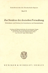 Zur Struktur der deutschen Verwaltung.