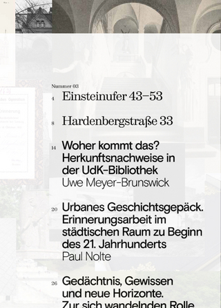 Erinnerungsarbeit. Universität der Künste Berlin