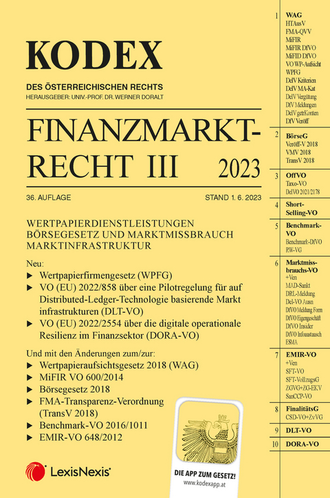 Kodex Finanzmarktrecht Band III 2023 - 