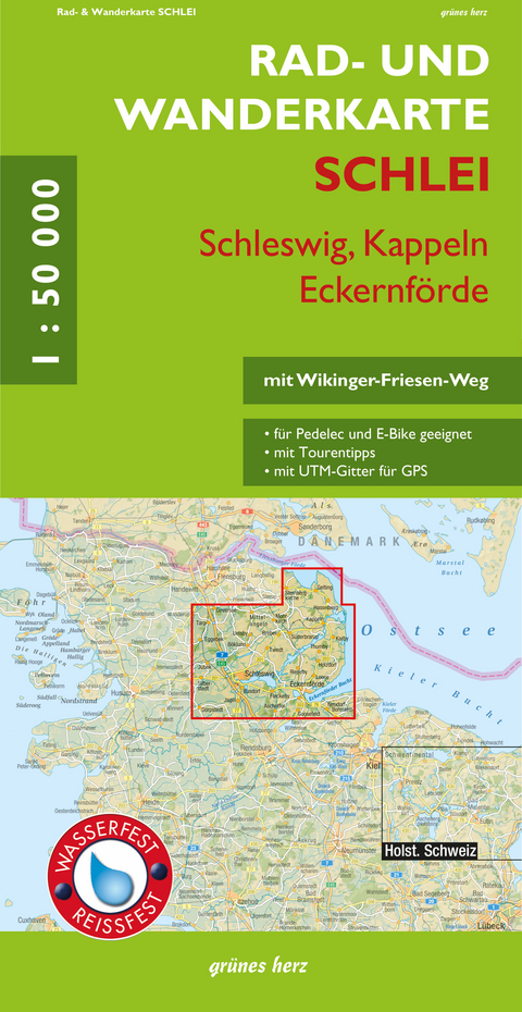 Rad- und Wanderkarte Schlei - Schleswig, Kappeln, Eckernf&ouml;rde