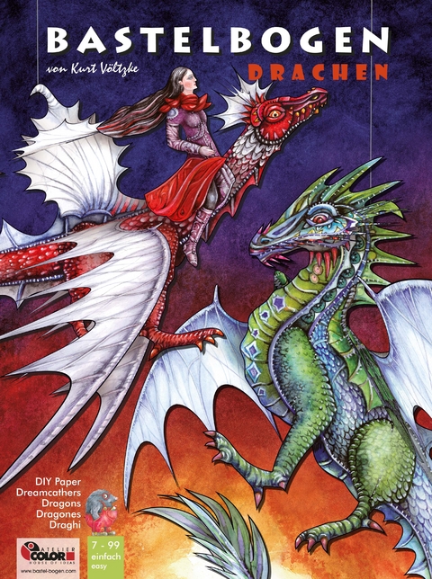 Drachen Bastelbogen Traumf&auml;nger zum Basteln & Aufh&auml;ngen aus Papier - 