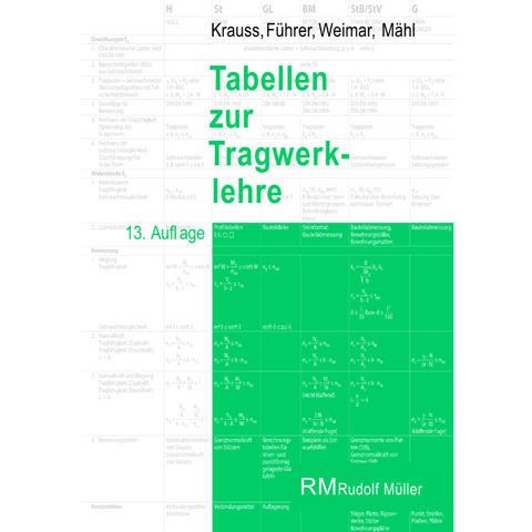 Tabellen zur Tragwerklehre - Florian Mähl, Franz Krauss, Thorsten Weimar
