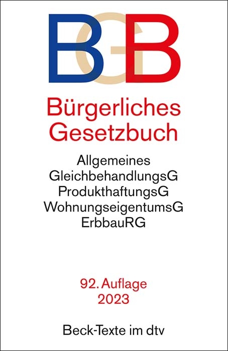 B&uuml;rgerliches Gesetzbuch BGB