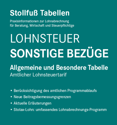 Tabelle, Lohnsteuer 2023 Sonstige Bez&uuml;ge Sonderausgabe Juli
