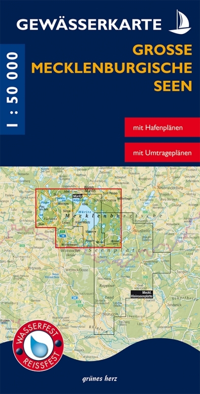 Gew&auml;sserkarte Gro&szlig;e Mecklenburgische Seen