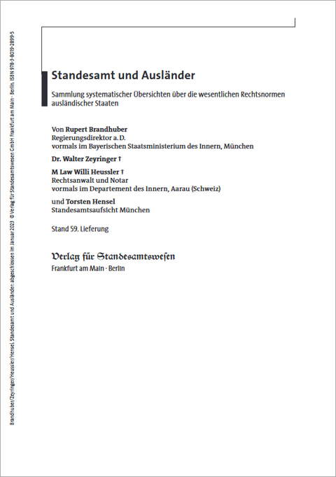 Standesamt und Ausl&auml;nder - Rupert Brandhuber, Walter Zeyringer, Willi Heussler, Torsten Hensel