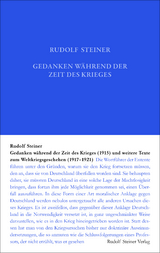Gedanken w&auml;hrend der Zeit des Krieges (1915) und weitere Texte zum Weltgeschehen (1917-1921) - Rudolf Steiner