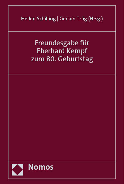 Freundesgabe f&uuml;r Eberhard Kempf zum 80. Geburtstag - 