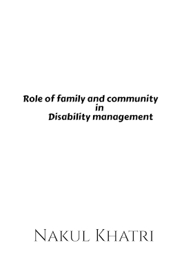 Role of family and community in Disability management