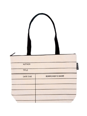 Library Card Zippered Market Tote