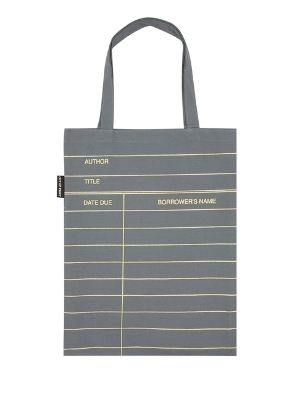 Library Card (Gray) Tote Bag -  Out of Print