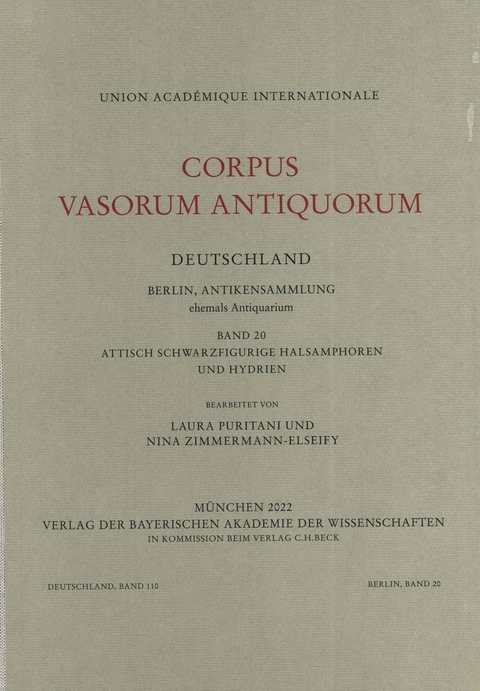 Corpus Vasorum Antiquorum Deutschland Bd. 110: Berlin Band 20 - Laura Puritani, Nina Zimmermann-Elseify