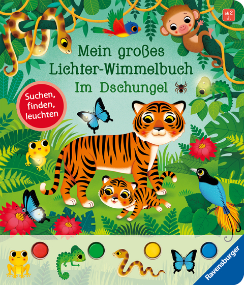 Mein gro&szlig;es Lichter-Wimmelbuch - Im Dschungel - Sandra Grimm