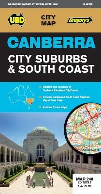 Canberra City Suburbs & South Coast Map 248 7th ed -  UBD Gregory's