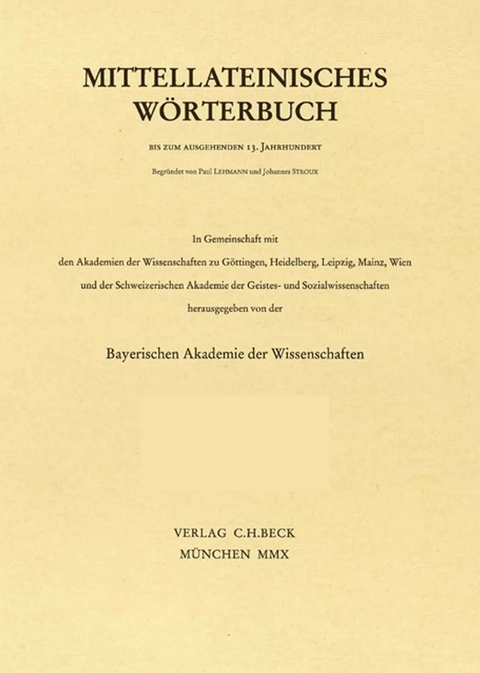 Mittellateinisches W&ouml;rterbuch Einbanddecken f&uuml;r Band IV, F-hospitalarius und hospitalarius-K