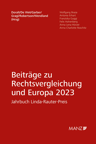Beitr&auml;ge zur Rechtsvergleichung und Europa 2023 Jahrbuch Linda-Rauter-Preis - 
