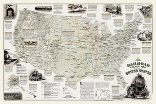 Railroad Legacy Map of the United States Map [poster size and tubed]