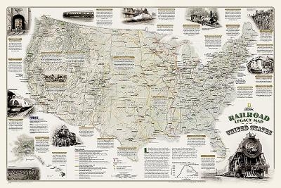 America's Scenic Railways - Laminated -  National Geographic Maps