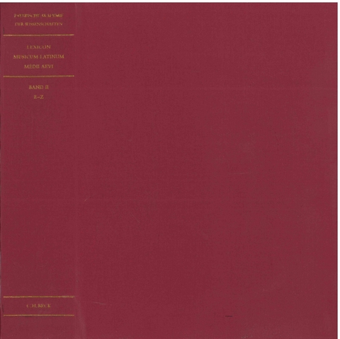 Lexicon Musicum Latinum Medii Aevi Einbanddecke zu Band 2