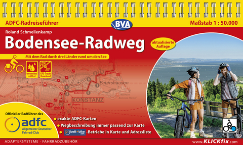 ADFC-Radreisef&uuml;hrer Bodensee-Radweg 1:50.000 praktische Spiralbindung, rei&szlig;- und wetterfest, GPS-Tracks Download - Roland Schmellenkamp
