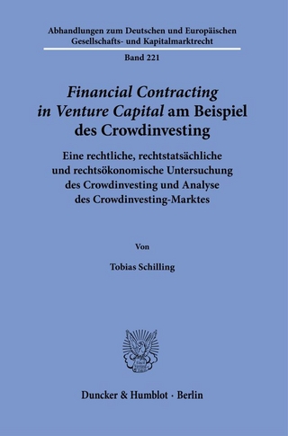 ›Financial Contracting in Venture Capital‹ am Beispiel des Crowdinvesting.