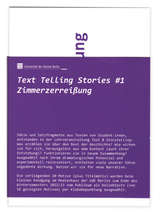 Text Telling Stories #1. Zimmerzerreißung