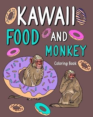 Kawaii Food and Monkey Coloring Book