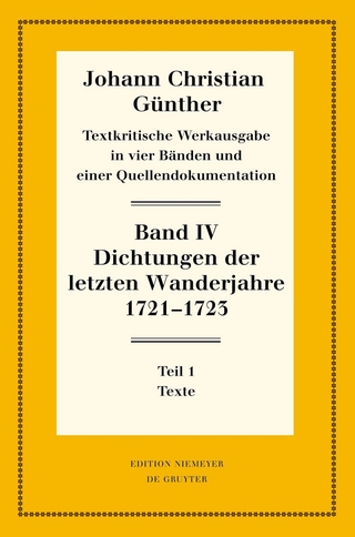 Dichtungen der letzten Wanderjahre 1721-1723