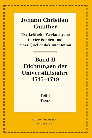 Dichtungen der Universitätsjahre 1715-1719