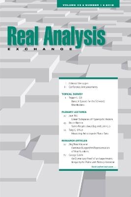 Real Analysis Exchange 43, No. 1