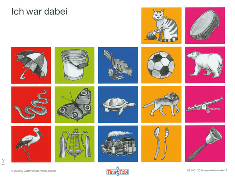 Musikalische Früherziehung "Tina und Tobi". Anwesenheitsmarken 1