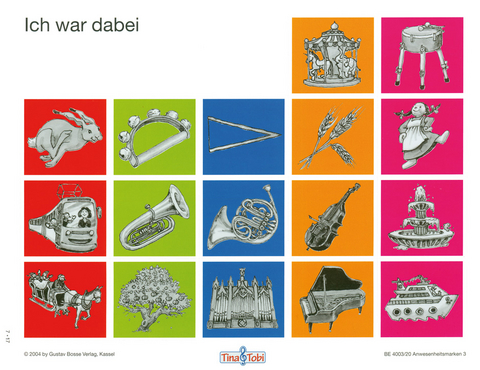 Musikalische Früherziehung "Tina und Tobi". Anwesenheitsmarken 3