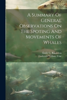 A Summary Of General Observations On The Spoting And Movements Of Whales - &Eacute;mile G Racovitza