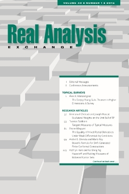 Real Analysis Exchange 40, No. 1 - 
