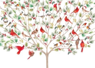 A Merry Perch Deluxe Boxed Holiday Cards (20 Cards, 21 Self-Sealing Envelopes) - 