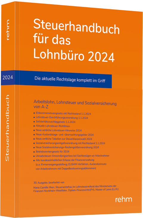 Steuerhandbuch f&uuml;r das Lohnb&uuml;ro 2024 - Marie Camille Meer
