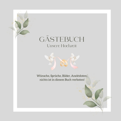 G&auml;stebuch Unsere Hochzeit: Elegantes Hochzeits-G&auml;stebuch, blanko - Mein Amorzinho