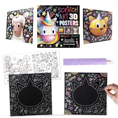 Scratch Art 3D Posters: Unicorn & Friends -  Igloo Books Ltd