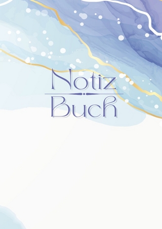 Notizbuch weiß blau gold marmoriert | DIN A5 124 Seiten, 62 Blatt
