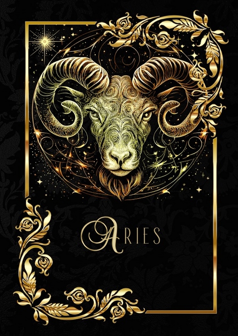 Astrologie Notizb&uuml;cher / Zodiac Aries Notebook - Chris Bee ArtDesign
