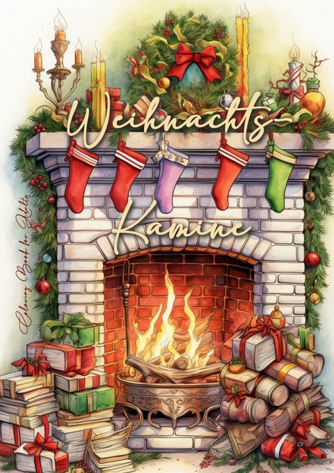 Kamine Weihnachts-Malbuch f&uuml;r Erwachsene - Monsoon Publishing, Musterst&uuml;ck Grafik