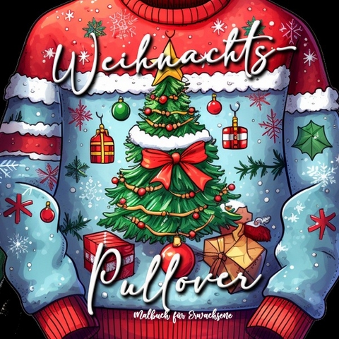 Weihnachts-Pullover Malbuch f&uuml;r Erwachsene - Monsoon Publishing, Musterst&uuml;ck Grafik